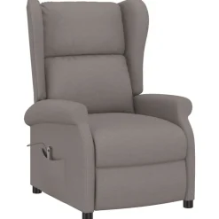 vidaXL Fauteuil verstelbaar elektrisch stof taupe