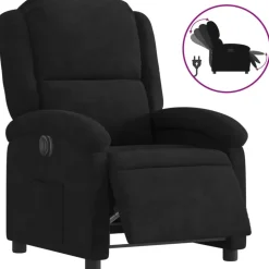 vidaXL Fauteuil verstelbaar elektrisch stof zwart