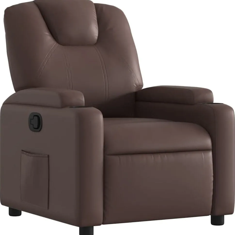 vidaXL Fauteuil verstelbaar kunstleer bruin