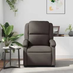 vidaXL Fauteuil verstelbaar echt leer donkerbruin