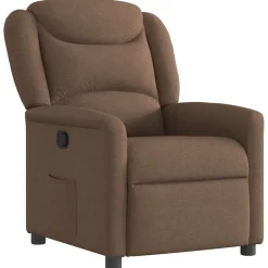 vidaXL Fauteuil verstelbaar stof bruin