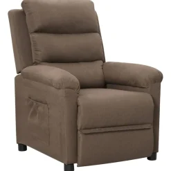 vidaXL Fauteuil verstelbaar stof taupe