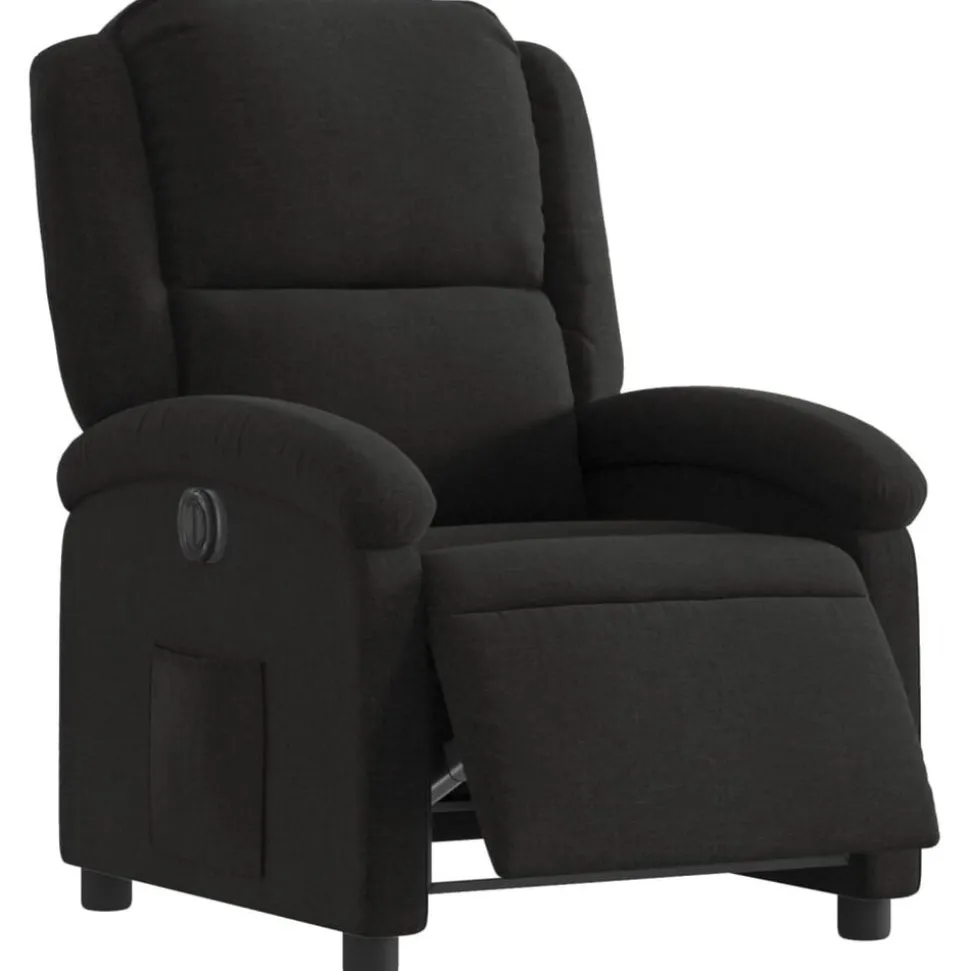vidaXL Fauteuil verstelbaar elektrisch stof zwart