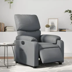 vidaXL Fauteuil verstelbaar elektrisch kunstleer grijs