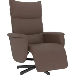 vidaXL Fauteuil verstelbaar met voetensteun kunstleer bruin