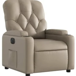 vidaXL Fauteuil verstelbaar elektrisch kunstleer cappuccinokleurig