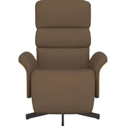 vidaXL Fauteuil verstelbaar met voetensteun stof bruin