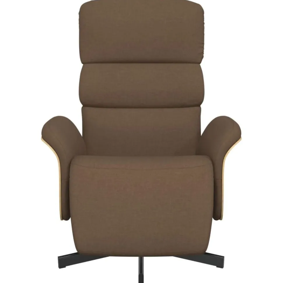 vidaXL Fauteuil verstelbaar met voetensteun stof bruin