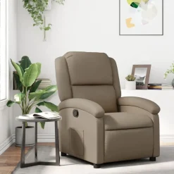 vidaXL Fauteuil verstelbaar kunstleer cappuccinokleurig