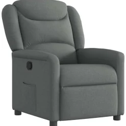 vidaXL Fauteuil verstelbaar stof donkergrijs