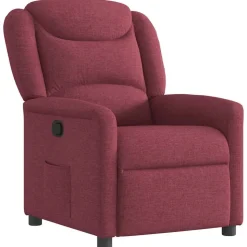 vidaXL Fauteuil verstelbaar stof wijnrood