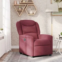 vidaXL Fauteuil verstelbaar stof wijnrood
