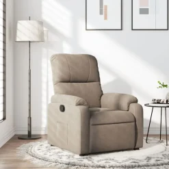 vidaXL Fauteuil verstelbaar microvezelstof taupe