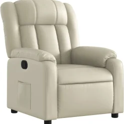vidaXL Fauteuil verstelbaar kunstleer crèmekleurig