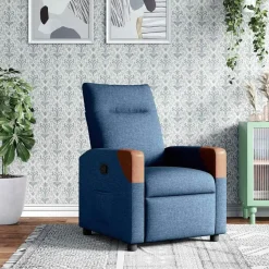 vidaXL Fauteuil verstelbaar stof blauw