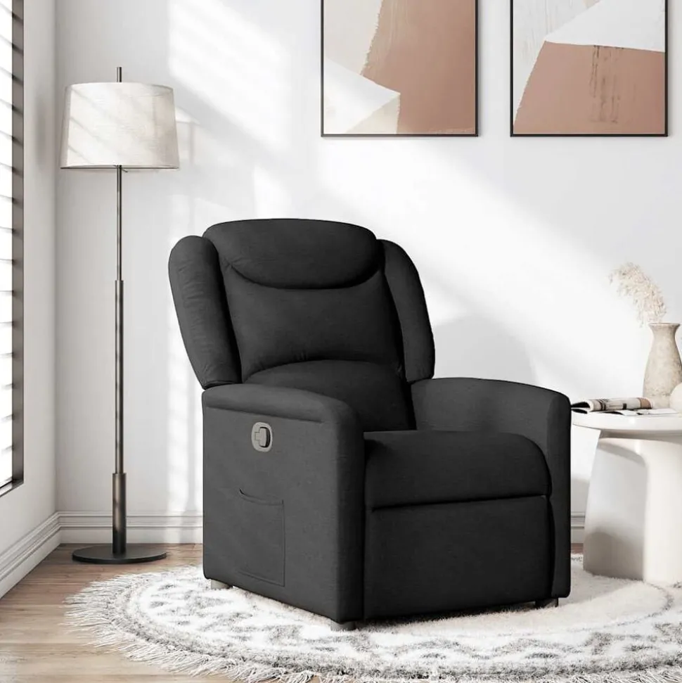 vidaXL Fauteuil verstelbaar stof zwart