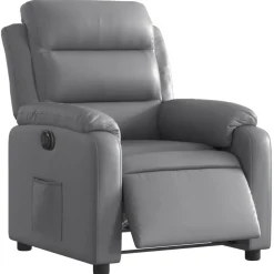 vidaXL Fauteuil verstelbaar elektrisch kunstleer grijs