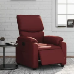 vidaXL Fauteuil verstelbaar elektrisch kunstleer wijnrood