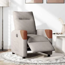vidaXL Fauteuil verstelbaar elektrisch stof taupe