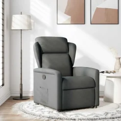 vidaXL Fauteuil verstelbaar stof donkergrijs