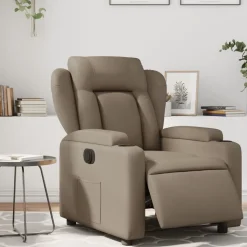 vidaXL Fauteuil verstelbaar elektrisch kunstleer cappuccinokleurig