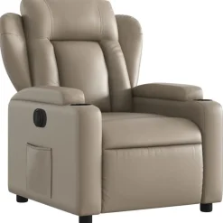 vidaXL Fauteuil verstelbaar elektrisch kunstleer cappuccinokleurig