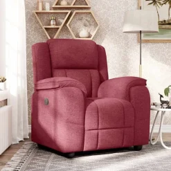 vidaXL Fauteuil verstelbaar stof wijnrood