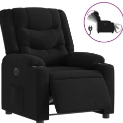 vidaXL Fauteuil verstelbaar elektrisch stof zwart