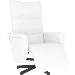 vidaXL Fauteuil verstelbaar met voetensteun kunstleer wit