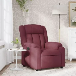 vidaXL Fauteuil verstelbaar stof wijnrood