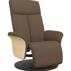 vidaXL Fauteuil verstelbaar met voetensteun stof bruin
