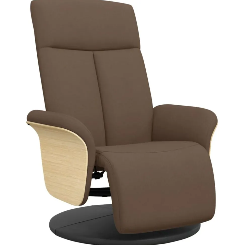 vidaXL Fauteuil verstelbaar met voetensteun stof bruin