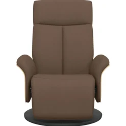 vidaXL Fauteuil verstelbaar met voetensteun stof bruin