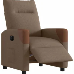 vidaXL Fauteuil verstelbaar elektrisch stof bruin