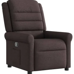 vidaXL Fauteuil verstelbaar stof donkerbruin