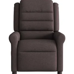 vidaXL Fauteuil verstelbaar stof donkerbruin
