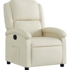 vidaXL Fauteuil verstelbaar kunstleer crèmekleurig