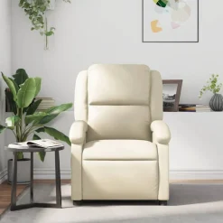 vidaXL Fauteuil verstelbaar kunstleer crèmekleurig