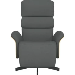 vidaXL Fauteuil verstelbaar met voetensteun stof donkergrijs