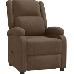 vidaXL Fauteuil verstelbaar stof bruin