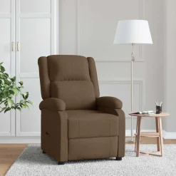 vidaXL Fauteuil verstelbaar stof bruin