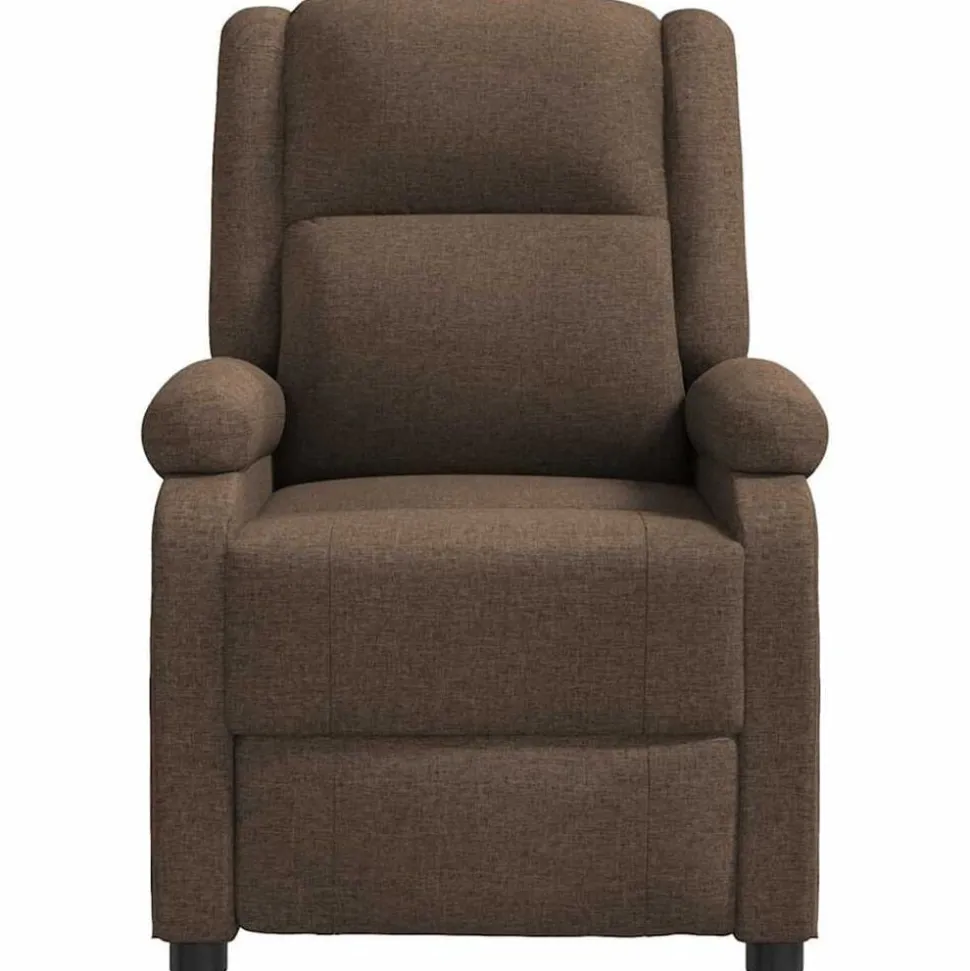 vidaXL Fauteuil verstelbaar stof bruin
