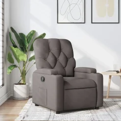vidaXL Fauteuil verstelbaar stof taupe