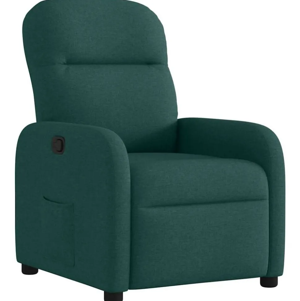 vidaXL Fauteuil verstelbaar stof donkergroen