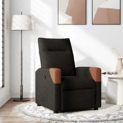 vidaXL Fauteuil verstelbaar stof zwart