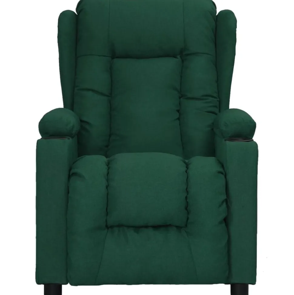 vidaXL Fauteuil verstelbaar stof donkergroen