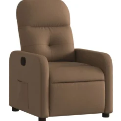 vidaXL Fauteuil verstelbaar stof bruin