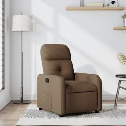 vidaXL Fauteuil verstelbaar stof bruin