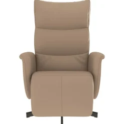 vidaXL Fauteuil verstelbaar met voetensteun kunstleer cappuccinokleur