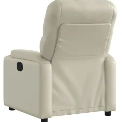 vidaXL Fauteuil verstelbaar kunstleer crèmekleurig